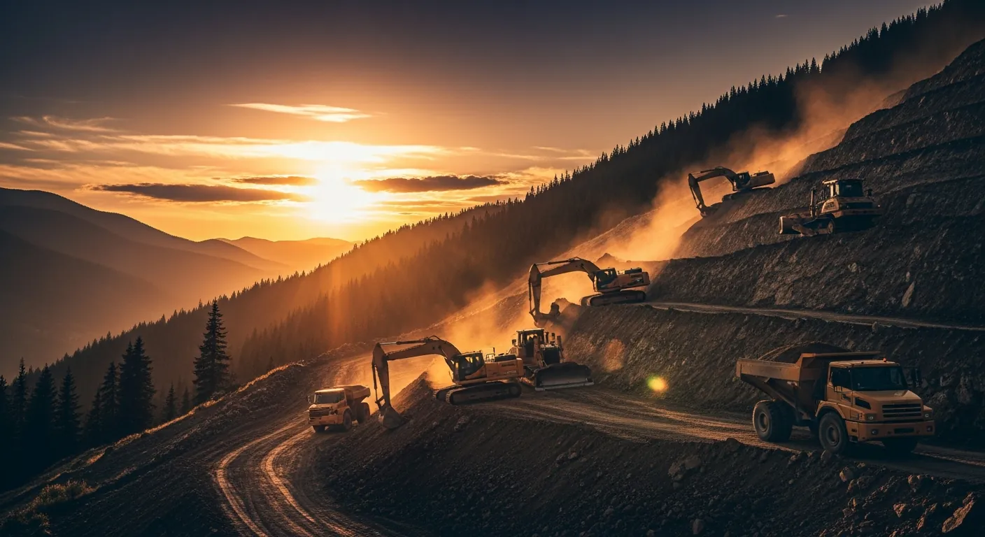 Mountain construction site